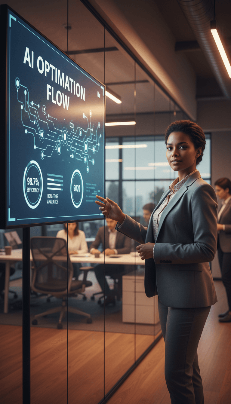 Professional neurodivergent leader in modern office setting